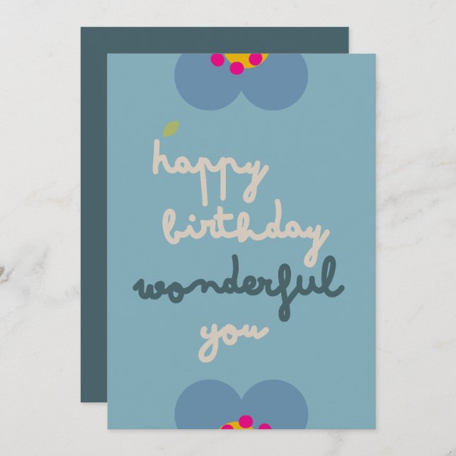 FLORA BLUSH - Cartão de Convite Floral de Aniversá (Frente/Verso)