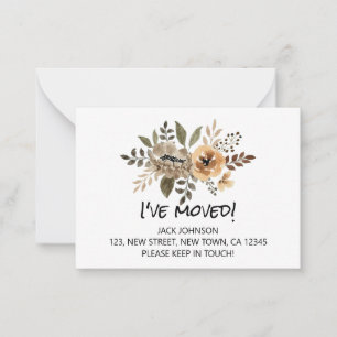 Flora Chic Watercolor Eu Movi Cartão de Anúncio