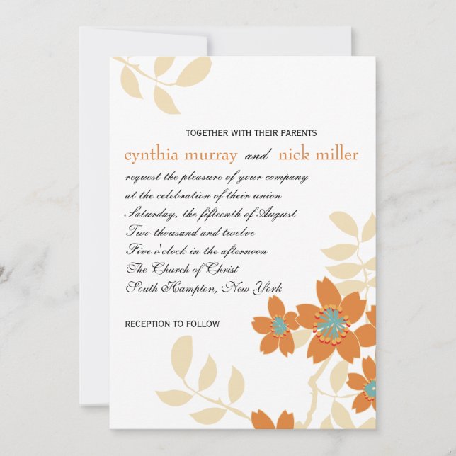 Flora - Convites de Casamento (Frente)