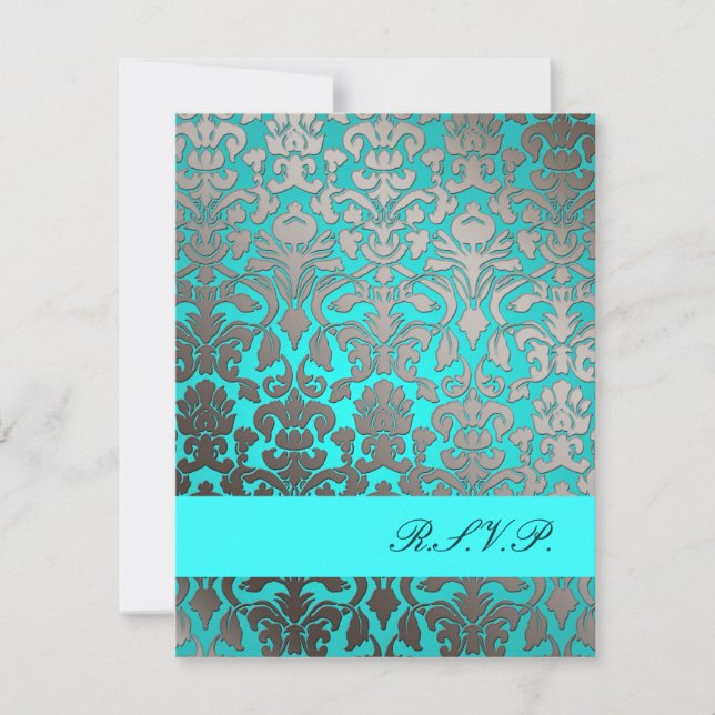 Flora Damask PixDezines, RSVPs para convites 5x7 (Frente)