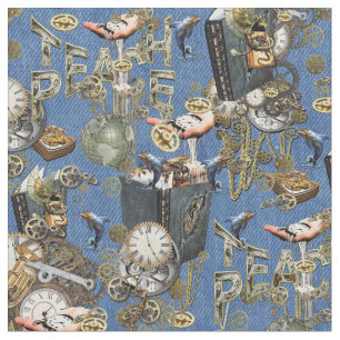 Flora Tropical Paraíso no Tecido Sunset