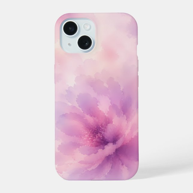 Floração Abstrata de Lavanda Rosa em Aquarela (Verso)