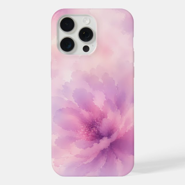 Floração Abstrata de Lavanda Rosa em Aquarela (Verso)