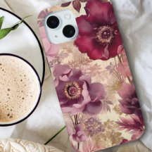 Florais Antigos De Cottagecore Em Roxo E Creme