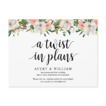 Florais Blush Branco, Convite De Casamento Adiado