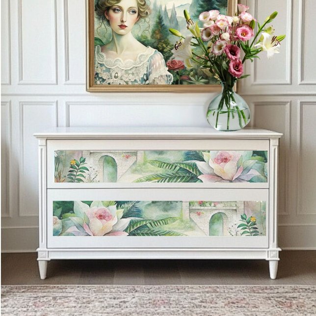 Florais e Papel Tecido Decoupage do Castelo (Criador carregado)