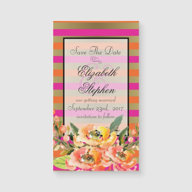 Florais em faixas cor-de-rosa e Douradas salvam a  (Frente)