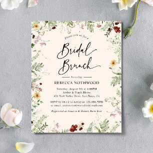 Florais Rosa-Cor-de-Obra-Bridal Brunch Convite