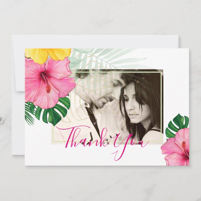 Florais Vibrantes de Casamento de Praia de Paraíso (Frente)