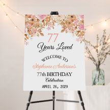 Floral 77º Aniversário Anos de Boas-vindas Amados