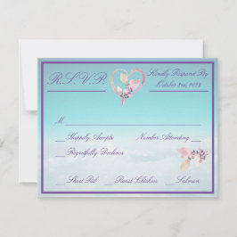 Floral Acima Da Placa RSVP De Casamento Teal De Nu