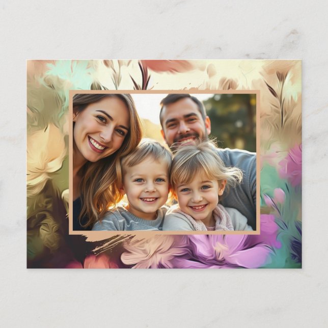 Floral - Adicione seu cartão postal fotográfico (Frente)