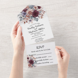 Floral All in One Convite de casamento