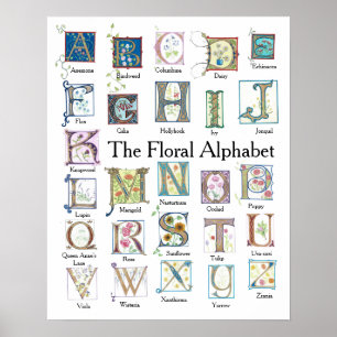 Floral Alphabet Poster