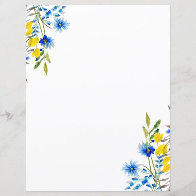 Floral amarelo e azul (Frente)