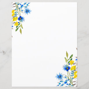 Floral amarelo e azul