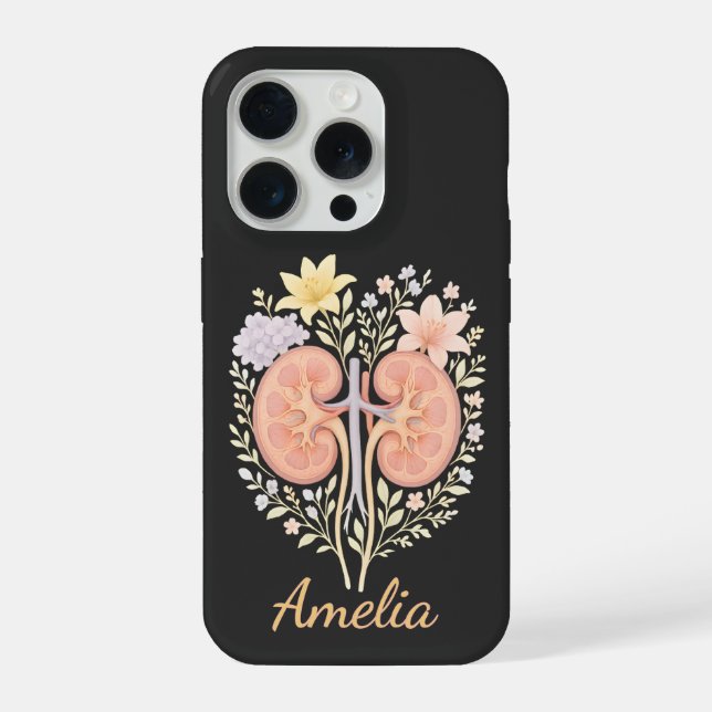 Floral Anatomical Kidney Nephrology Nurse and Tech (Verso)