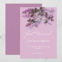 Floral, Anúncio de Casamento Recém-Casados