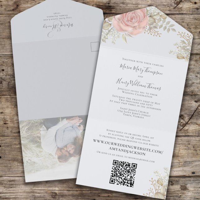Floral Azul-claro de Casamento Elegante (Criador carregado)