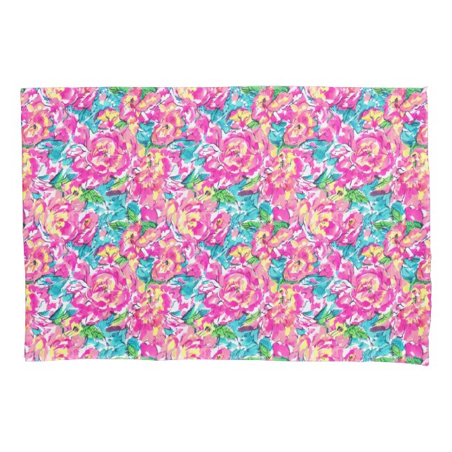 Floral Azul Cor-de-Água Inspirada Rosa (Frente)