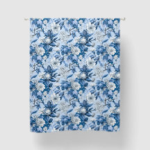 Floral Azul E Branco