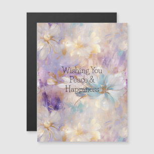 Floral Azul Púrpura Dourado Branco