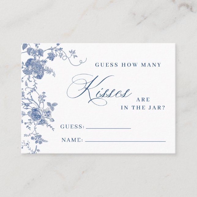 Floral Azul Vitoriano Elegante Quantos Cartão De J (Frente)