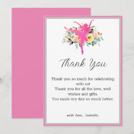 Floral Ballerina Dancer - Cartões de agradecimento