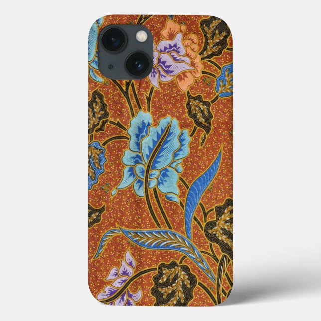 Floral Batik indonésio Dourado (Verso)