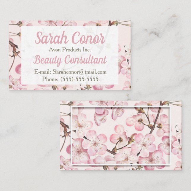 Floral Beauty Consultant Cartão de visita (Frente/Verso)