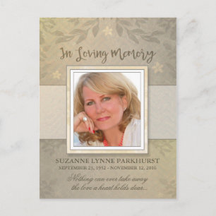 Floral Beige Photo Obrigado Cartão de Posto