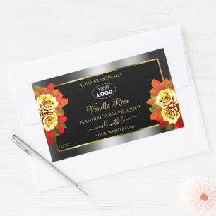 Floral Black Silver Produto Dourado Etiquetas Rosa