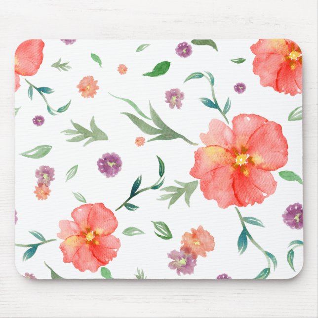 Floral Bloom Mouse Pad - Presente Artístico para E (Frente)