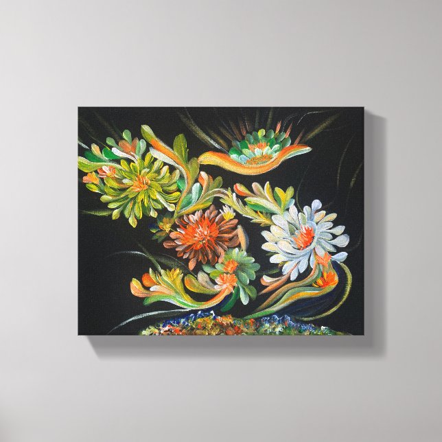 Floral Bloom - Pintura De Canvas Om (Frente)