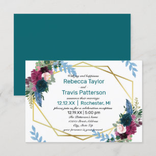 Floral Blooms Mod Verde Água -3x5 Anúncio de Casam