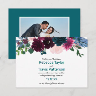 Floral Blooms Vert - Anúncio de casamento 3x5