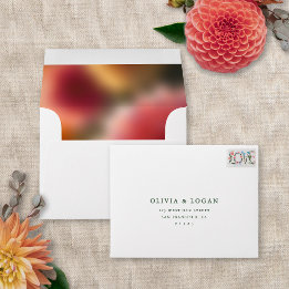 Floral Blur Moderno Casamento de Verão Outono A2 R