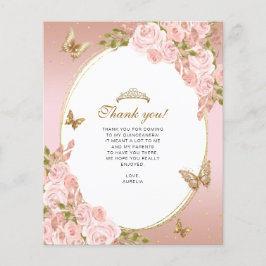 Floral Blush Borboleta Rosa Quinceanera Foto