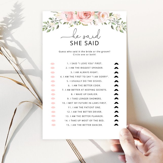 Floral blush Ele disse que ela disse jogo de chá d (Criador carregado)