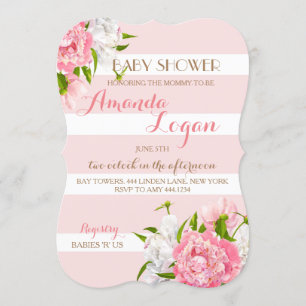 Floral Blush Peonie Baby Shower Convites