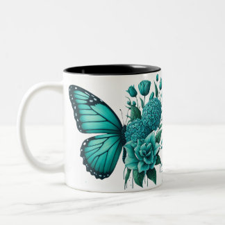 Floral Borboleta Colorida Caneca Cuta