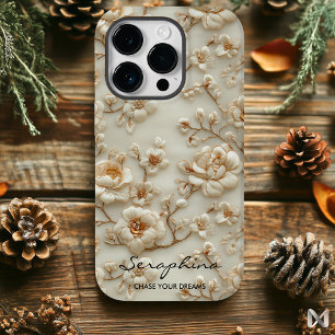 Floral bordado personalizado com bege com Inspiraç
