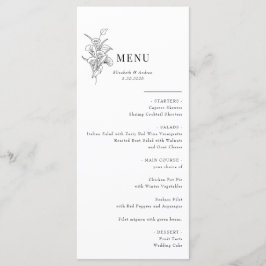 Floral Botânica Minimalista | Menu Casamento