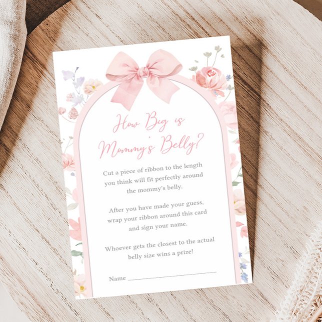 Floral Bow Baby in Bloom Shower How Big Is Game (Criador carregado)