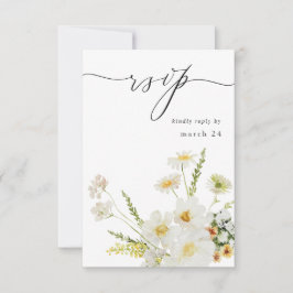 Floral Branco e Amarelo com RSVP 2 de Refeição
