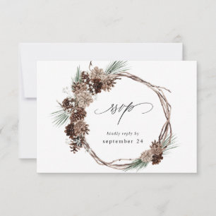 Floral branco e pinheiro branco de inverno RSVP 2