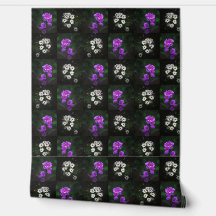 Floral Branco e Roxo