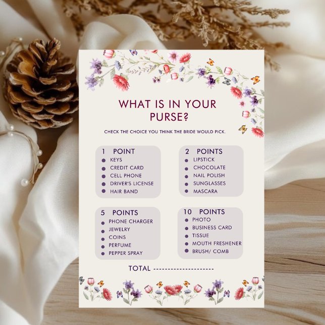 Floral Bridal Shower Purse Game New Chapter Theme (Criador carregado)