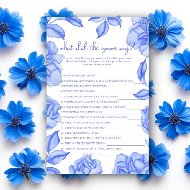 Floral Bridal shower What did the groom say  (Criador carregado)