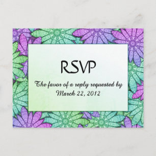 Floral Brilhante com RSVP do Menu